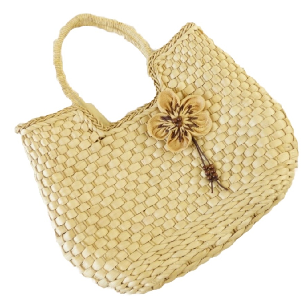 Nordstrom Embroidered Flower Straw Tote